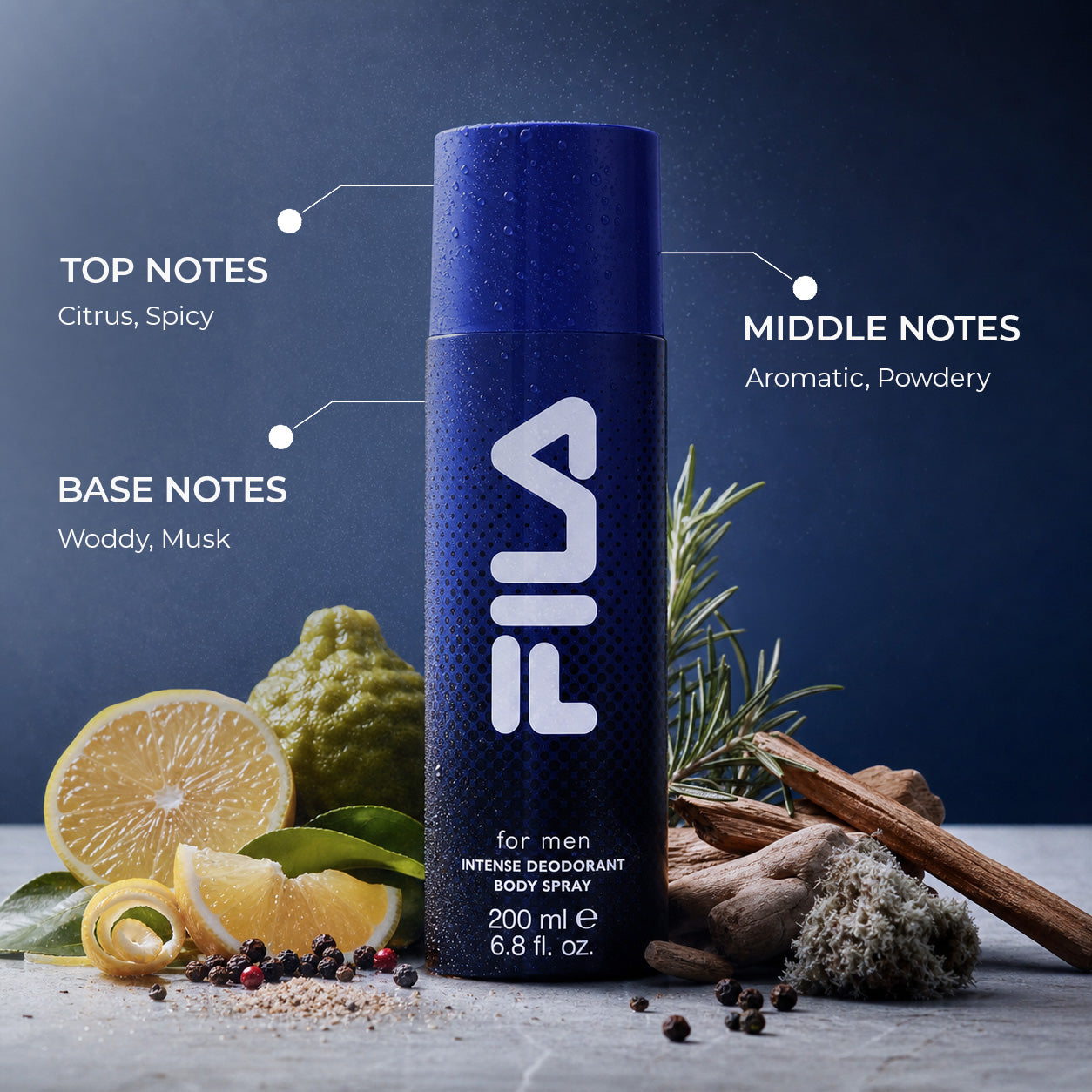 FILA Men Intense Deodorant Woody Musk Body Spray