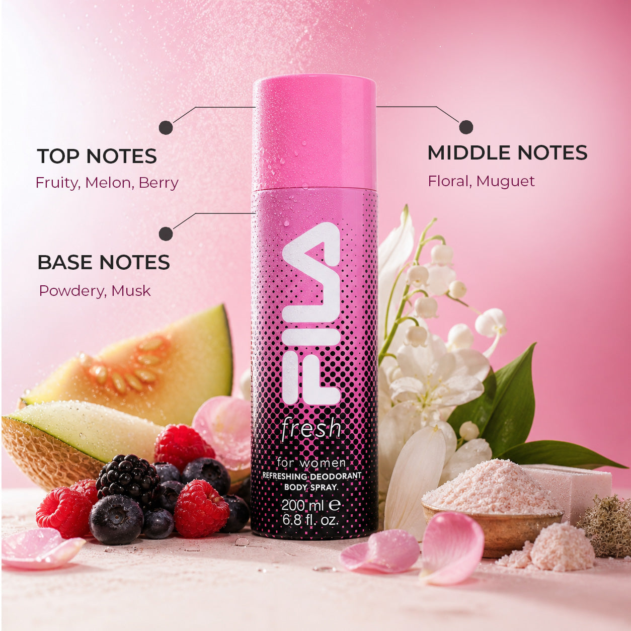 Women Fresh Long Lasting Deodorant Body Spray (Pack)